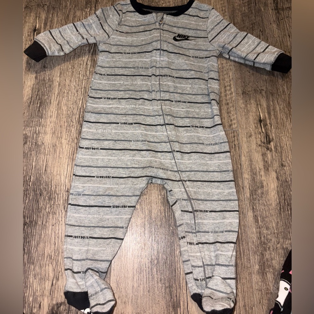 Grey Nike Baby Onesie